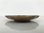 Japanese Oribe Ceramic Small Plate Kozara Pottery Green Brown Plum Blossom Y570