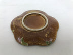 Japanese Oribe Ceramic Small Plate Kozara Pottery Green Brown Plum Blossom Y571