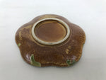 Japanese Oribe Ceramic Small Plate Kozara Pottery Green Brown Plum Blossom Y571