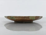 Japanese Oribe Ceramic Small Plate Kozara Pottery Green Brown Plum Blossom Y571