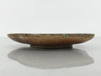 Japanese Oribe Ceramic Small Plate Kozara Pottery Green Brown Plum Blossom Y571