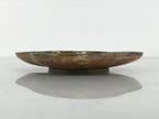 Japanese Oribe Ceramic Small Plate Kozara Pottery Green Brown Plum Blossom Y571