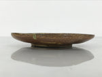 Japanese Oribe Ceramic Small Plate Kozara Pottery Green Brown Plum Blossom Y571