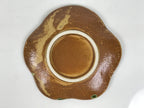 Japanese Oribe Ceramic Small Plate Kozara Pottery Green Brown Plum Blossom Y572