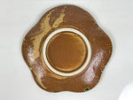 Japanese Oribe Ceramic Small Plate Kozara Pottery Green Brown Plum Blossom Y572