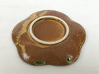 Japanese Oribe Ceramic Small Plate Kozara Pottery Green Brown Plum Blossom Y572