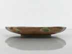 Japanese Oribe Ceramic Small Plate Kozara Pottery Green Brown Plum Blossom Y572