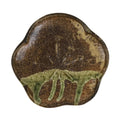 Japanese Oribe Ceramic Small Plate Kozara Pottery Green Brown Plum Blossom Y572