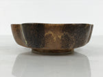 Japanese Oribe Ceramic Snack Bowl Vtg Kashiki Pottery Plum Blossom Brown Y573