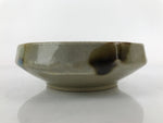 Japanese Oribe Ware Ceramic Bowl Kobachi Vtg Side Dish Beige Green Brown PY991