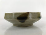 Japanese Oribe Ware Ceramic Bowl Kobachi Vtg Side Dish Beige Green Brown PY991