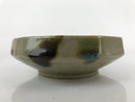 Japanese Oribe Ware Ceramic Bowl Kobachi Vtg Side Dish Beige Green Brown PY991