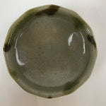 Japanese Oribe Ware Ceramic Bowl Kobachi Vtg Side Dish Beige Green Brown PY991