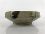 Japanese Oribe Ware Ceramic Bowl Kobachi Vtg Side Dish Beige Green Brown PY992