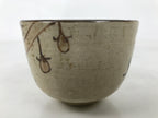 Japanese Oribe Ware Ceramic Yunomi Teacup Vtg Pottery Beige Green Yakimono TC560