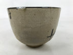 Japanese Oribe Ware Ceramic Yunomi Teacup Vtg Pottery Beige Green Yakimono TC561