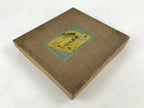 Japanese Paper Chochin Lantern Lamp Cover Vtg Trees Boats Blue White Tassel LT77