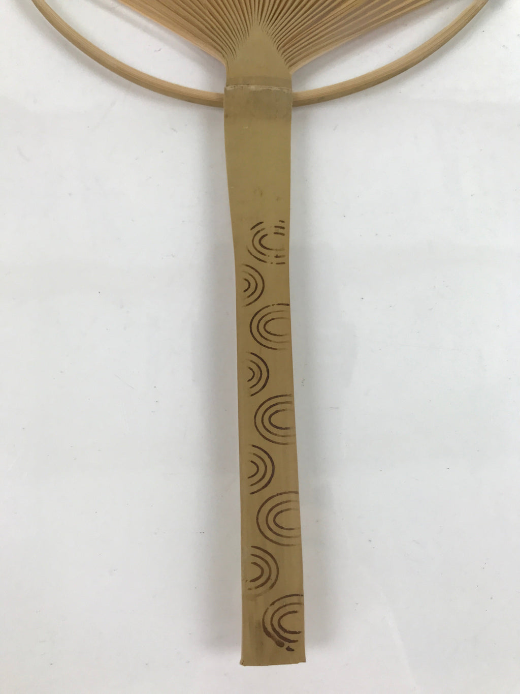 Japanese Paper Fan Fukakusa Uchiwa Bamboo Jizo Statue Encouraging Words U165