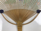 Japanese Paper Fan Fukakusa Uchiwa Bamboo Vtg Morning Glory Furin Summer U174