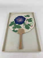 Japanese Paper Fan Uchiwa Vtg Decoration Keiyo Kaneshima Morning Glory U114