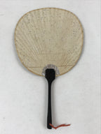 Japanese Paper Fan Uchiwa Vtg Handmade Decoration Landscape Ukiyoe JK575