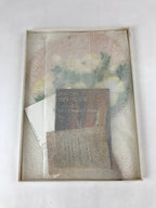 Japanese Paper Fan Uchiwa Vtg Issei Yamauchi Obara Washi Nemophila Yellow U119