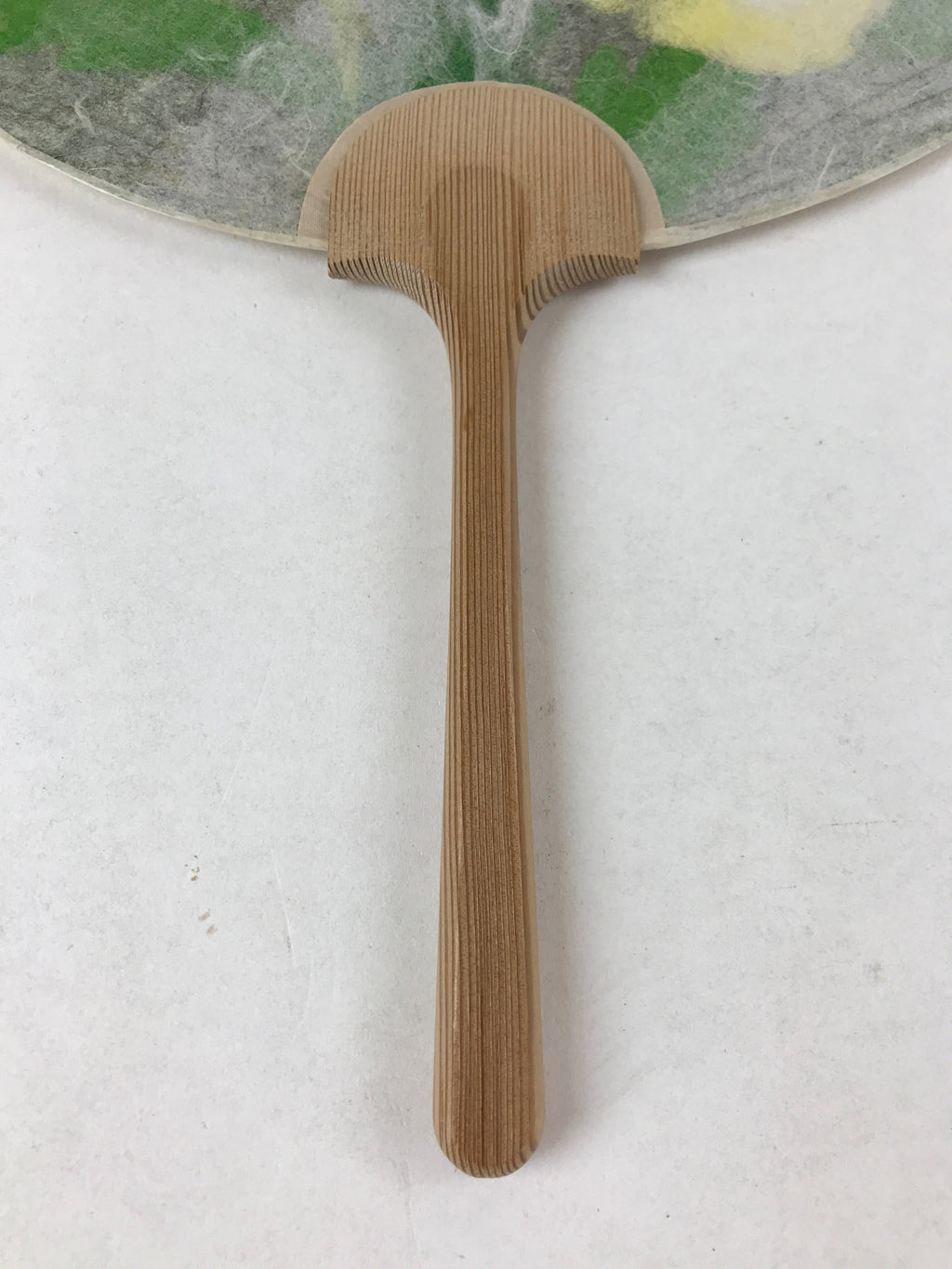 Japanese Paper Fan Uchiwa Vtg Issei Yamauchi Obara Washi Nemophila Yellow U119