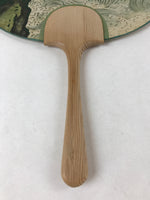 Japanese Paper Fan Uchiwa Vtg Wall Hanger Kodama Kibo Waterfall Pool Green U116