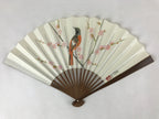Japanese Paper Folding Fan Sensu Bamboo Bird Plum Blossom Higashi Honganji 4D787