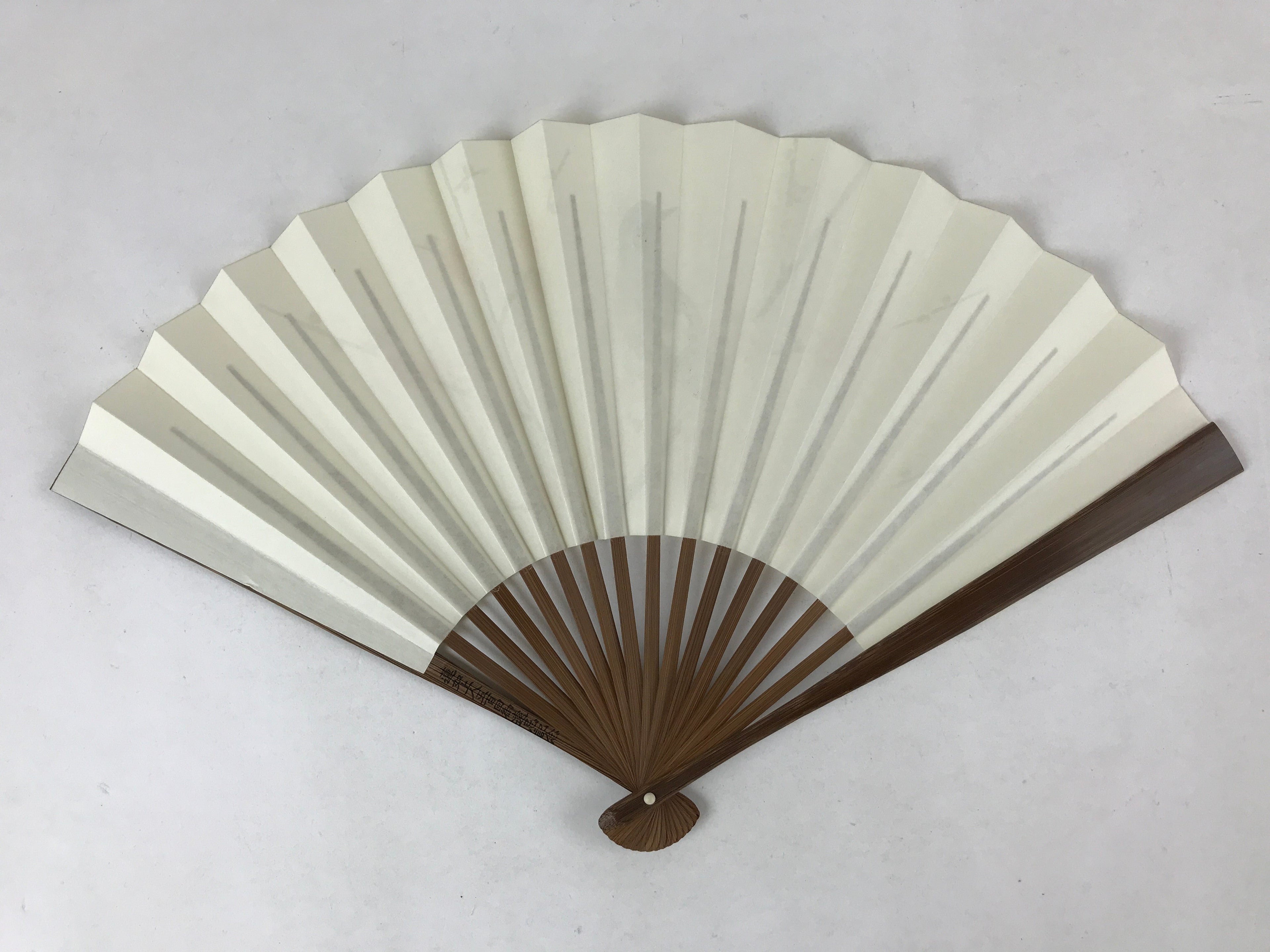 Japanese Paper Folding Fan Sensu Bamboo Bird Plum Blossom Higashi Honganji 4D787