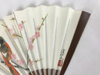 Japanese Paper Folding Fan Sensu Bamboo Bird Plum Blossom Higashi Honganji 4D787