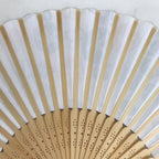 Japanese Paper Folding Fan Sensu Bamboo Frame Asagao Morning Glories 4D843