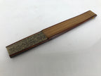 Japanese Paper Folding Fan Sensu Bamboo Frame Brown Silver Floral Swirl 4D898