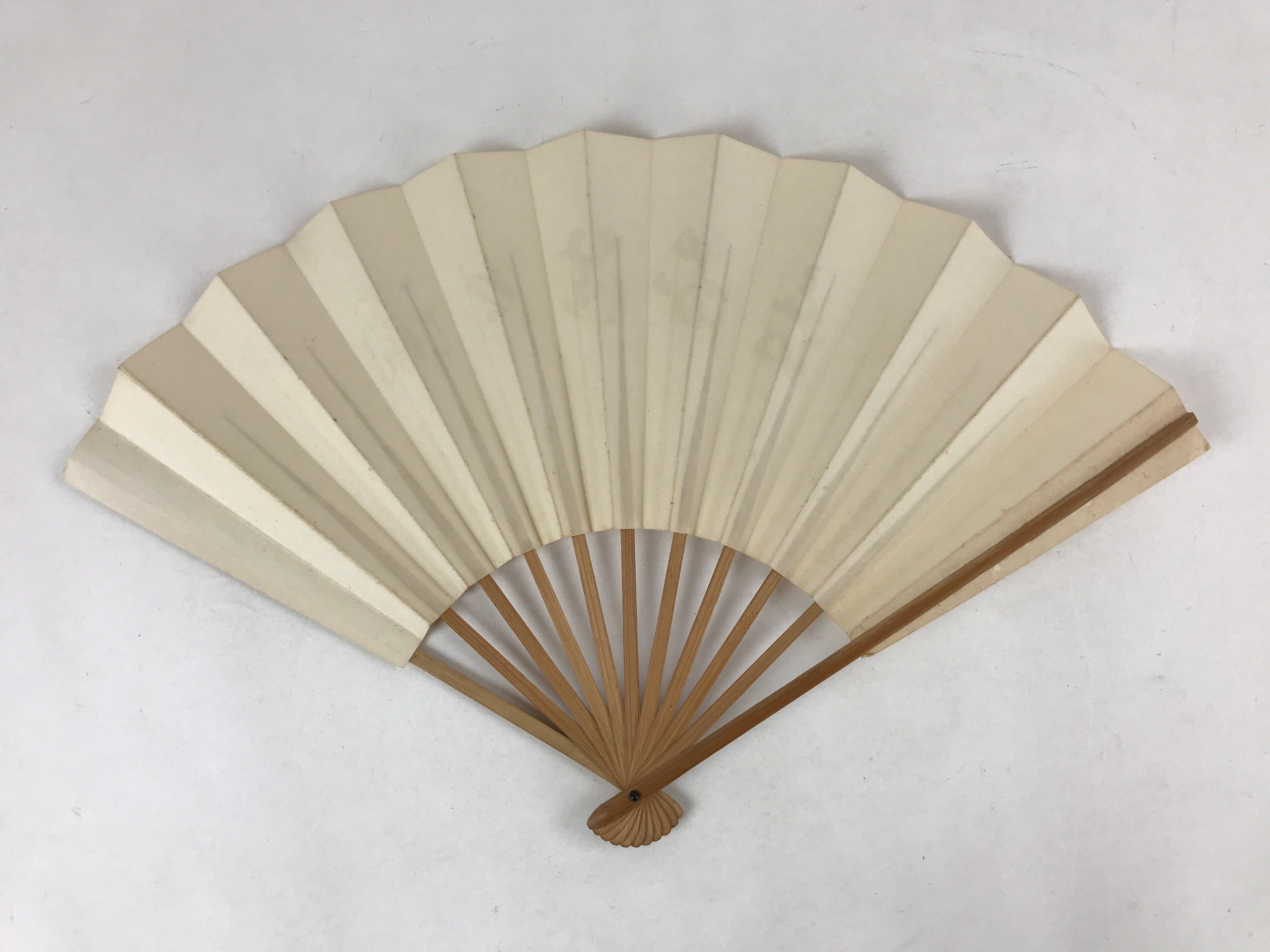 Japanese Paper Folding Fan Sensu Bamboo Frame Calligraphy Kanjis 4D779