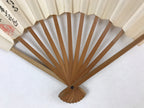 Japanese Paper Folding Fan Sensu Bamboo Frame Calligraphy Kanjis 4D779
