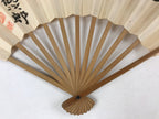 Japanese Paper Folding Fan Sensu Bamboo Frame Calligraphy Onjo Black 4D774