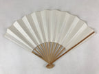 Japanese Paper Folding Fan Sensu Bamboo Frame Calligraphy Poem Black 4D773