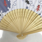 Japanese Paper Folding Fan Sensu Bamboo Frame Goldfish Kingyo Purple 4D833