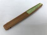 Japanese Paper Folding Fan Sensu Bamboo Frame Green JAF Senryu Haiku Poem 5D42