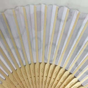 Japanese Paper Folding Fan Sensu Bamboo Frame Multicolored Rings Pattern 4D844