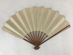 Japanese Paper Folding Fan Sensu Bamboo Frame Pine Cone Pine Needles 4D778