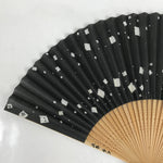 Japanese Paper Folding Fan Sensu Bamboo Frame Squares Design w/Case 4D824