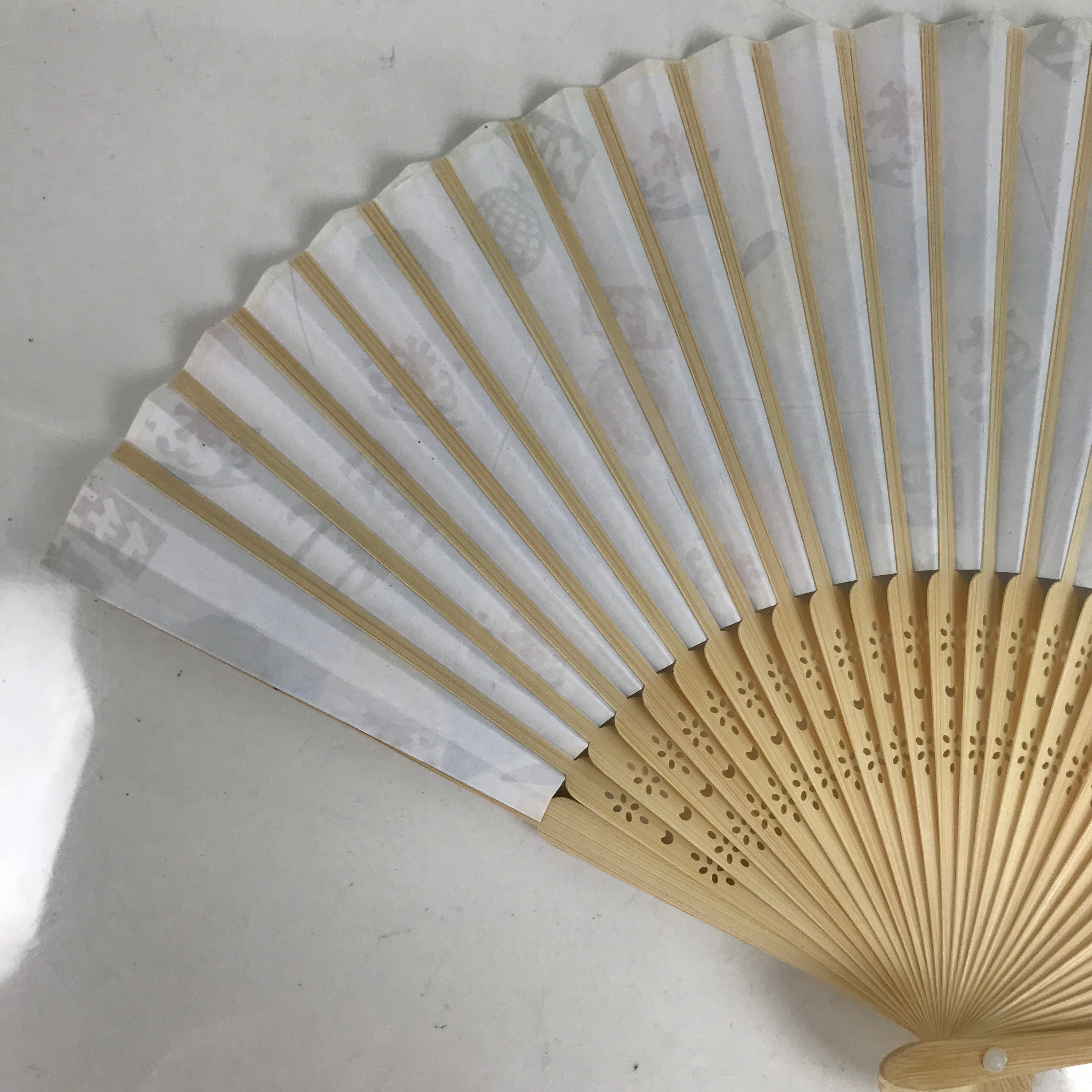 Japanese Paper Folding Fan Sensu Bamboo Frame Summer Shaved Ice Kakigori 4D838