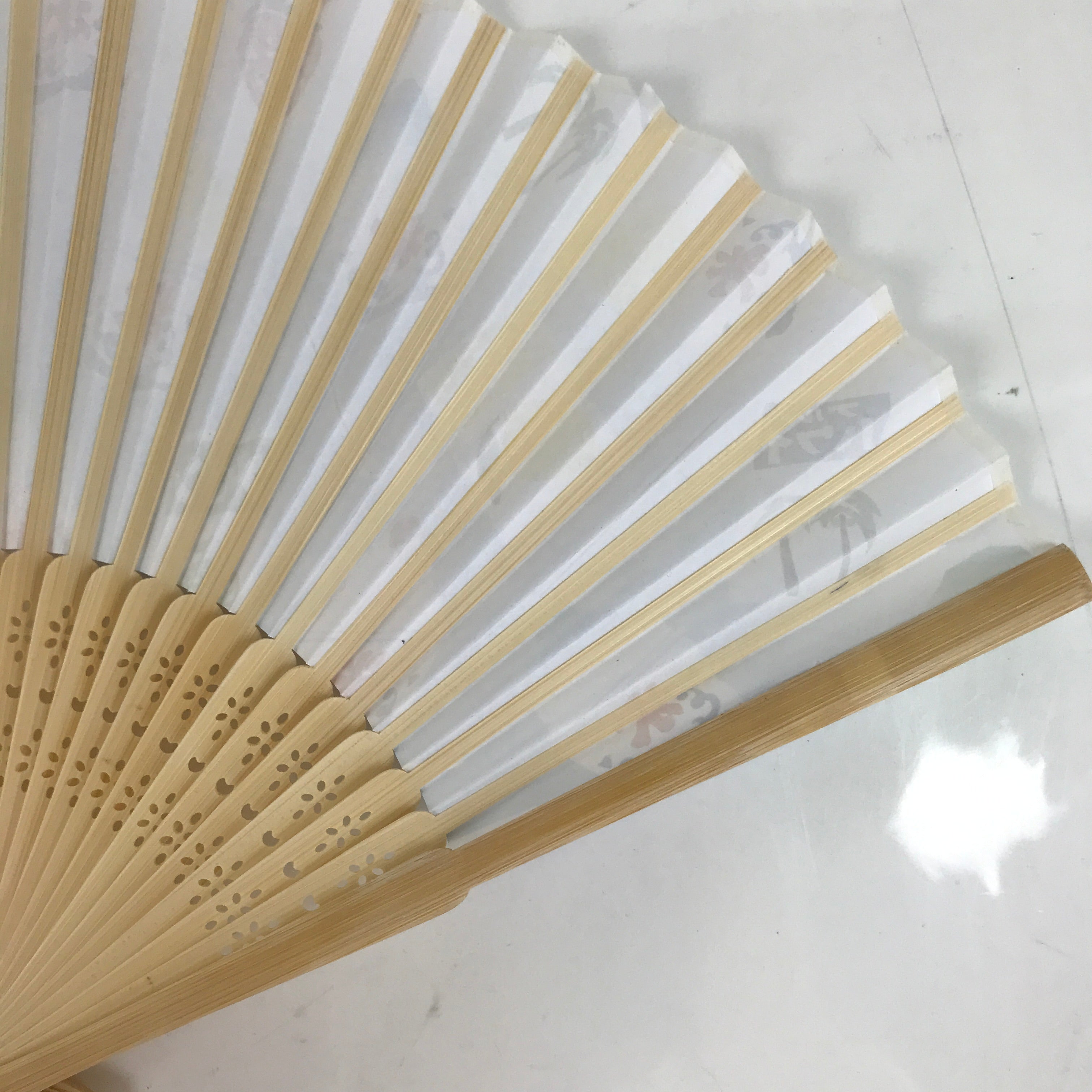 Japanese Paper Folding Fan Sensu Bamboo Frame Summer Shaved Ice Kakigori 4D838