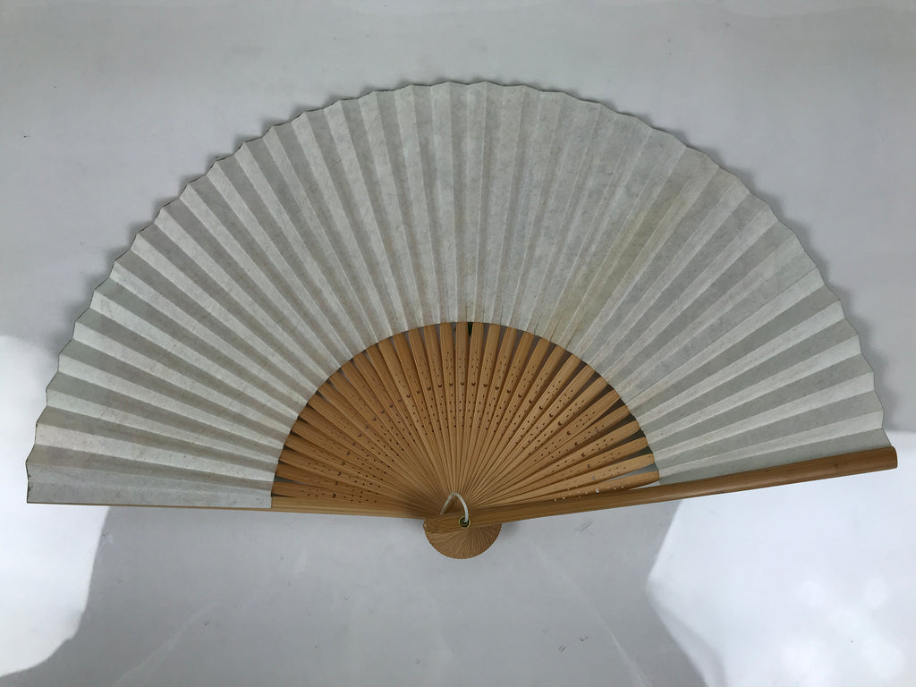 Japanese Paper Folding Fan Sensu Bamboo Frame Teal Purple Floral Design 4D979
