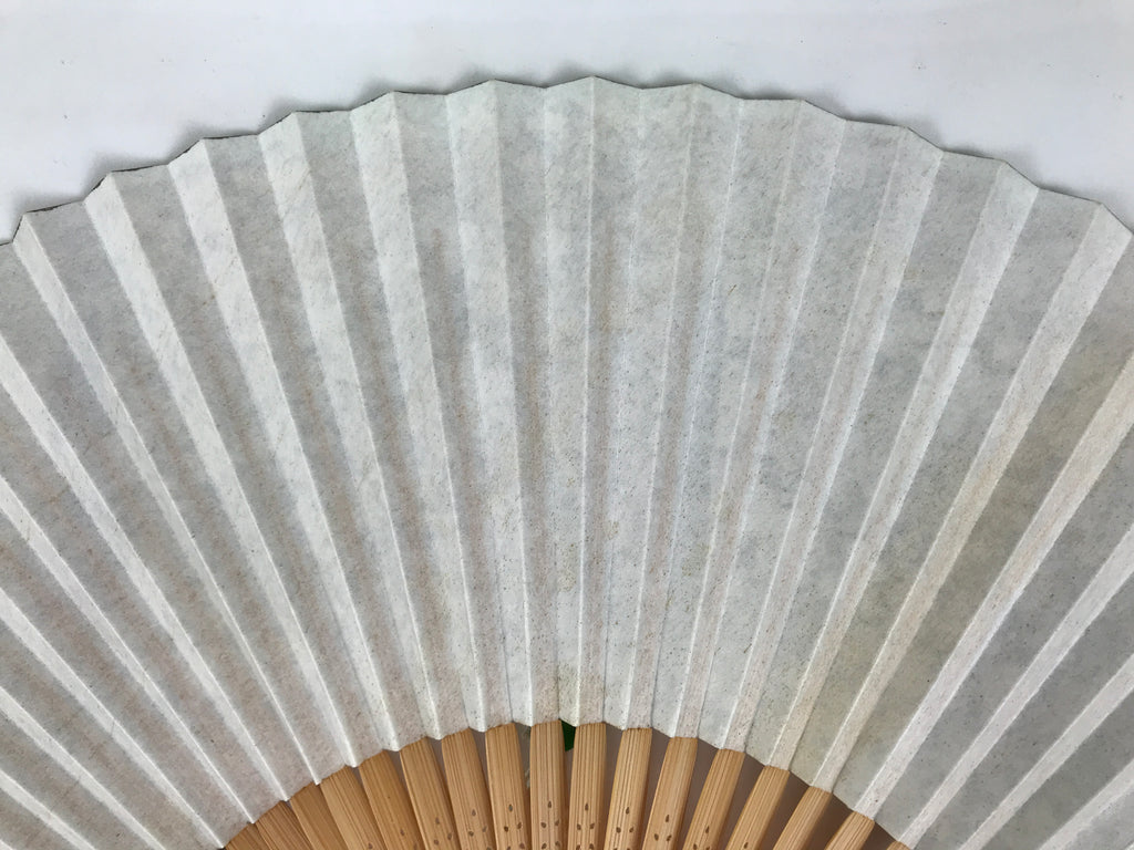 Japanese Paper Folding Fan Sensu Bamboo Frame Teal Purple Floral Design 4D979