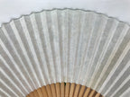 Japanese Paper Folding Fan Sensu Bamboo Frame Teal Purple Floral Design 4D979
