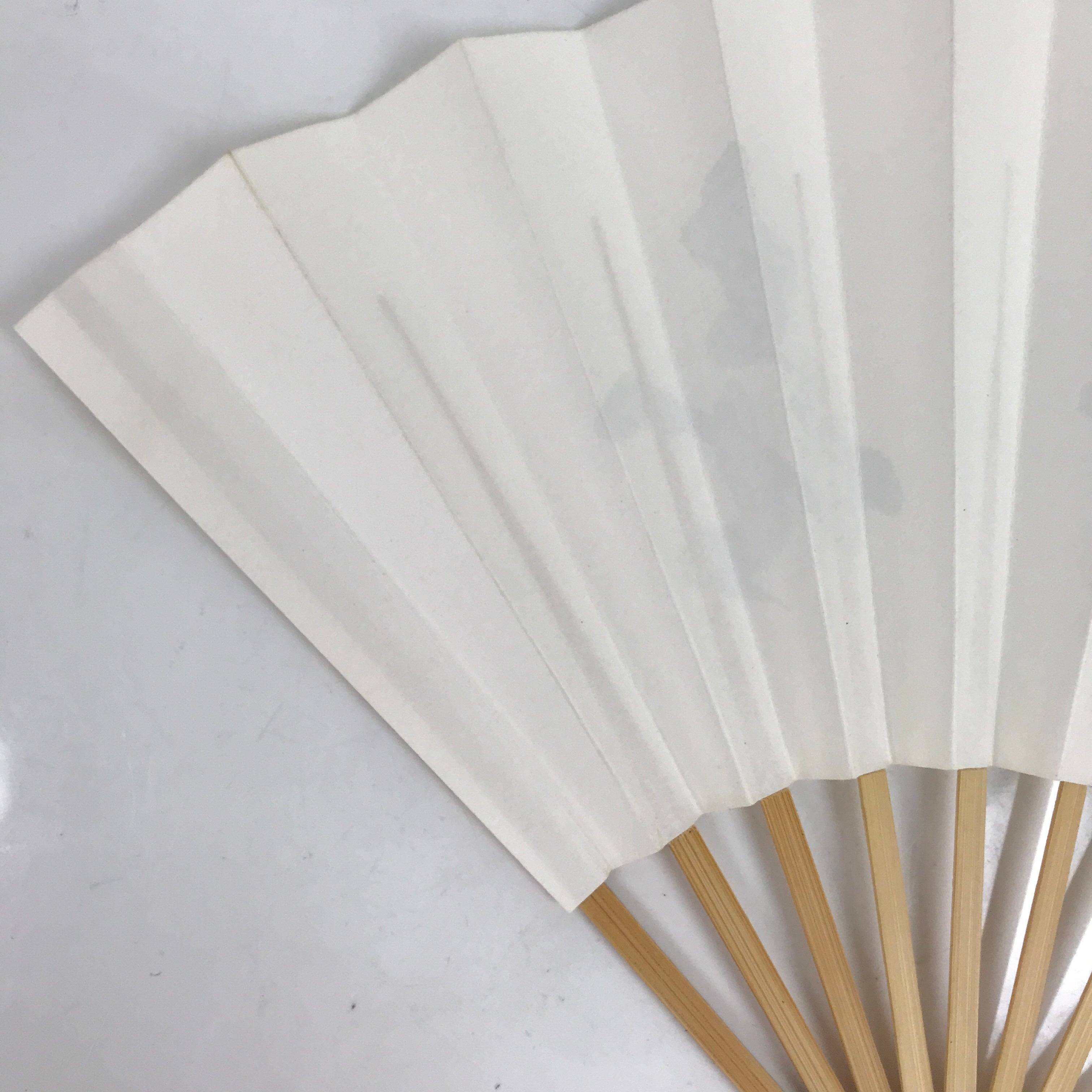 Japanese Paper Folding Fan Sensu Bamboo Frame White Black Kanji 4D837