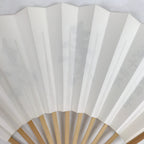 Japanese Paper Folding Fan Sensu Bamboo Frame White Black Kanji 4D837