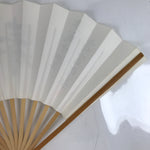 Japanese Paper Folding Fan Sensu Bamboo Frame White Black Kanji 4D837